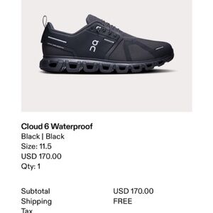 On Running Cloud 6 Waterproof Men's Shoes - Dark Gray